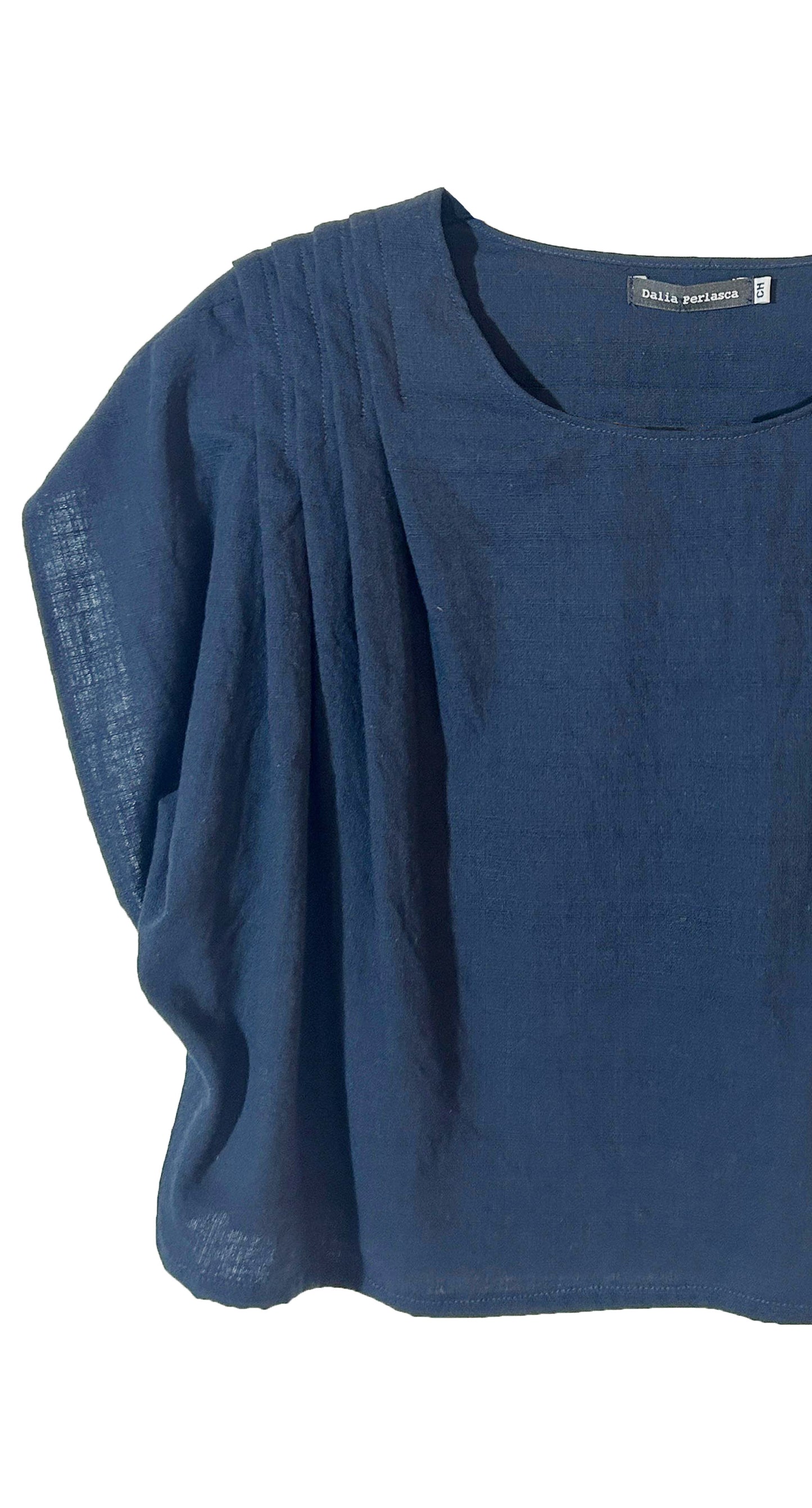Blusa Alforcina Azul