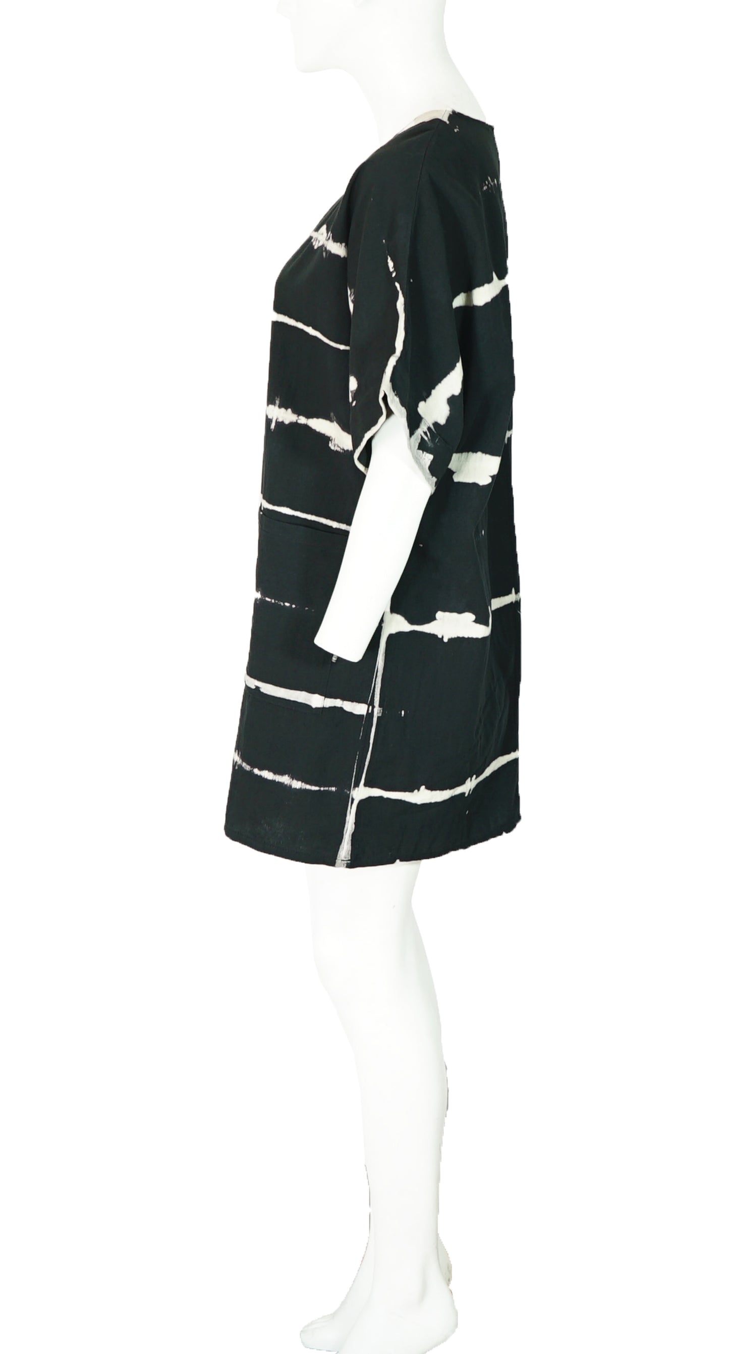 Blusón Vestido Amanda Shibori Negro Gris Horzontal