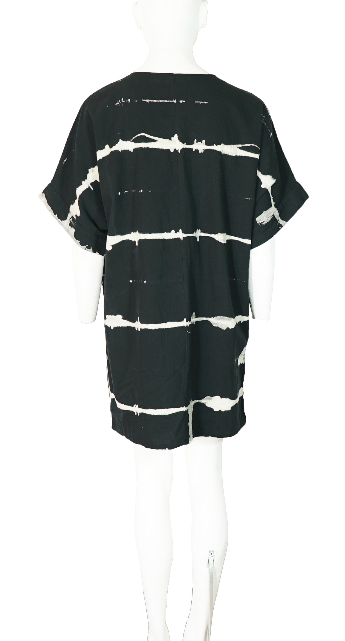Blusón Vestido Amanda Shibori Negro Gris Horzontal