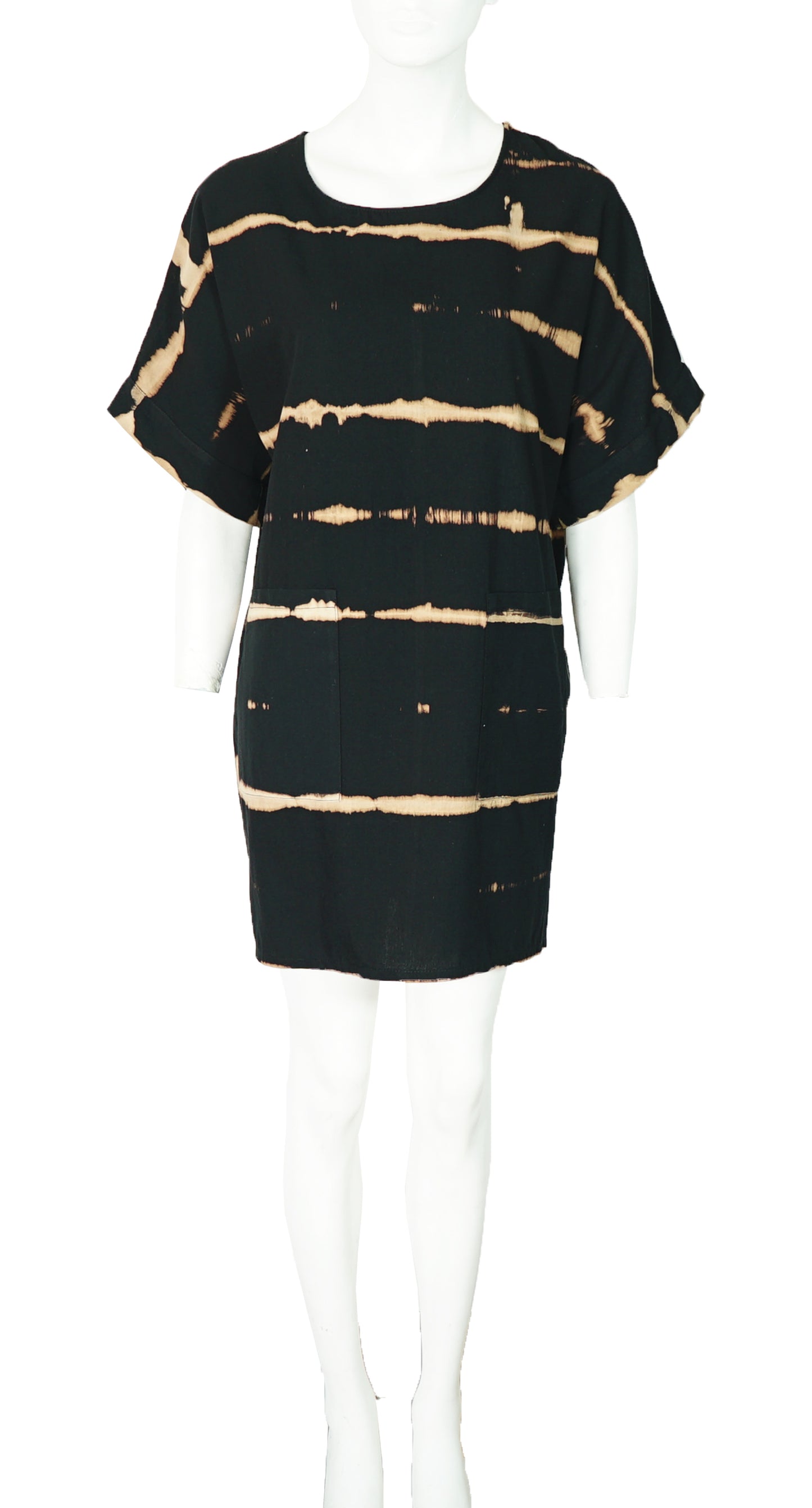 Blusón Vestido Amanda Shibori Negro Salmon