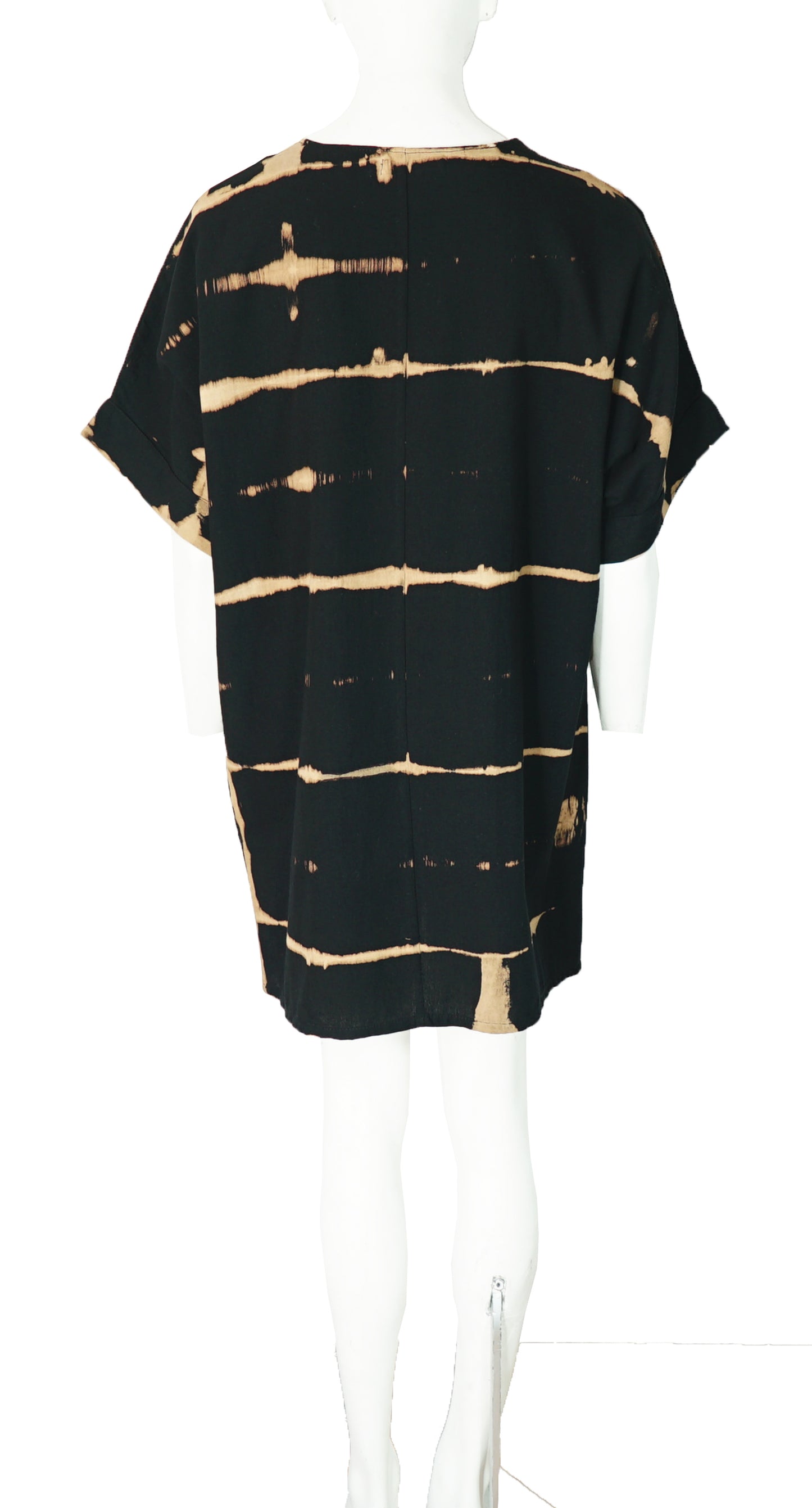 Blusón Vestido Amanda Shibori Negro Salmon