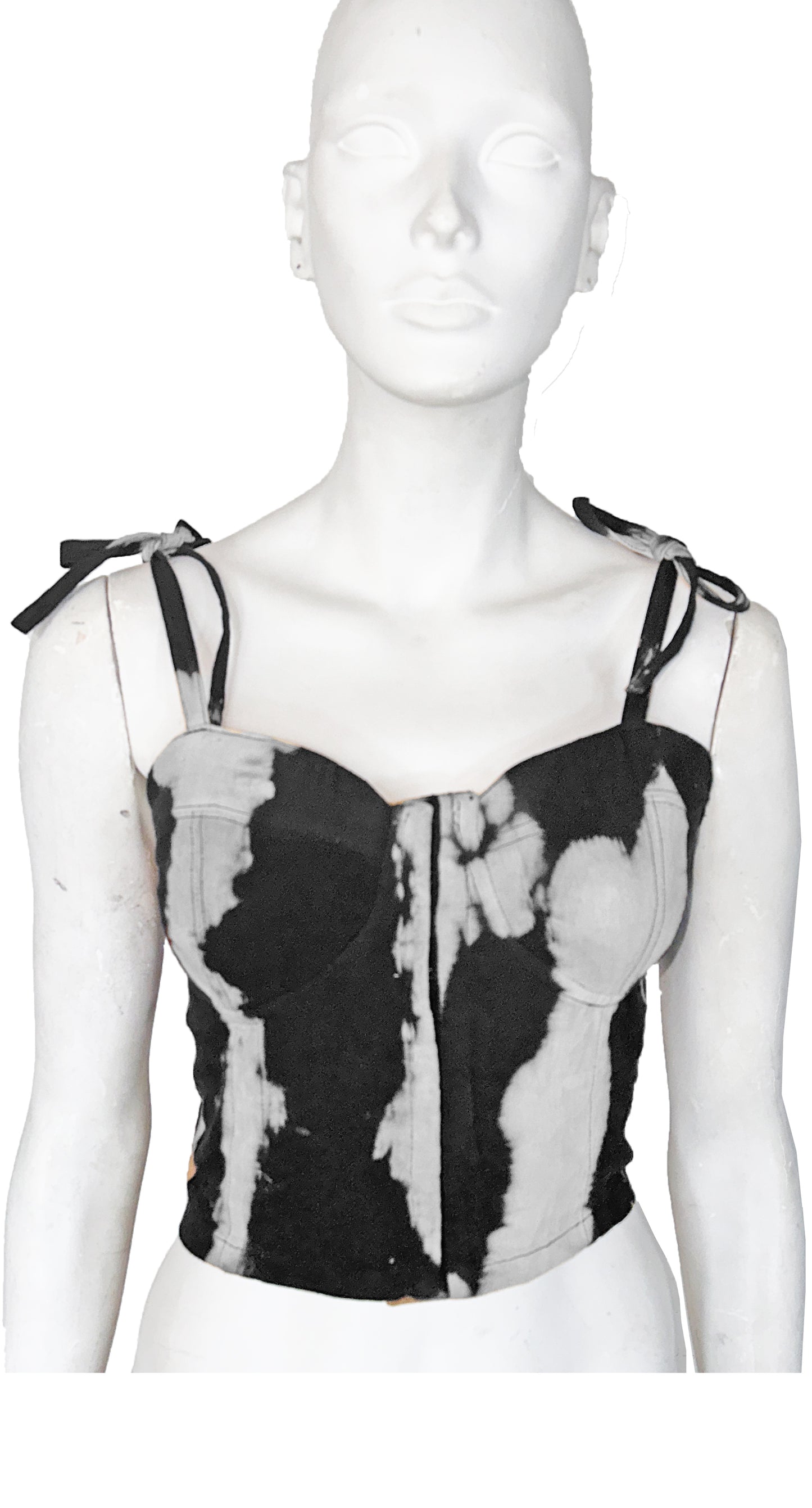 Bustier Shibori Negro Blanco