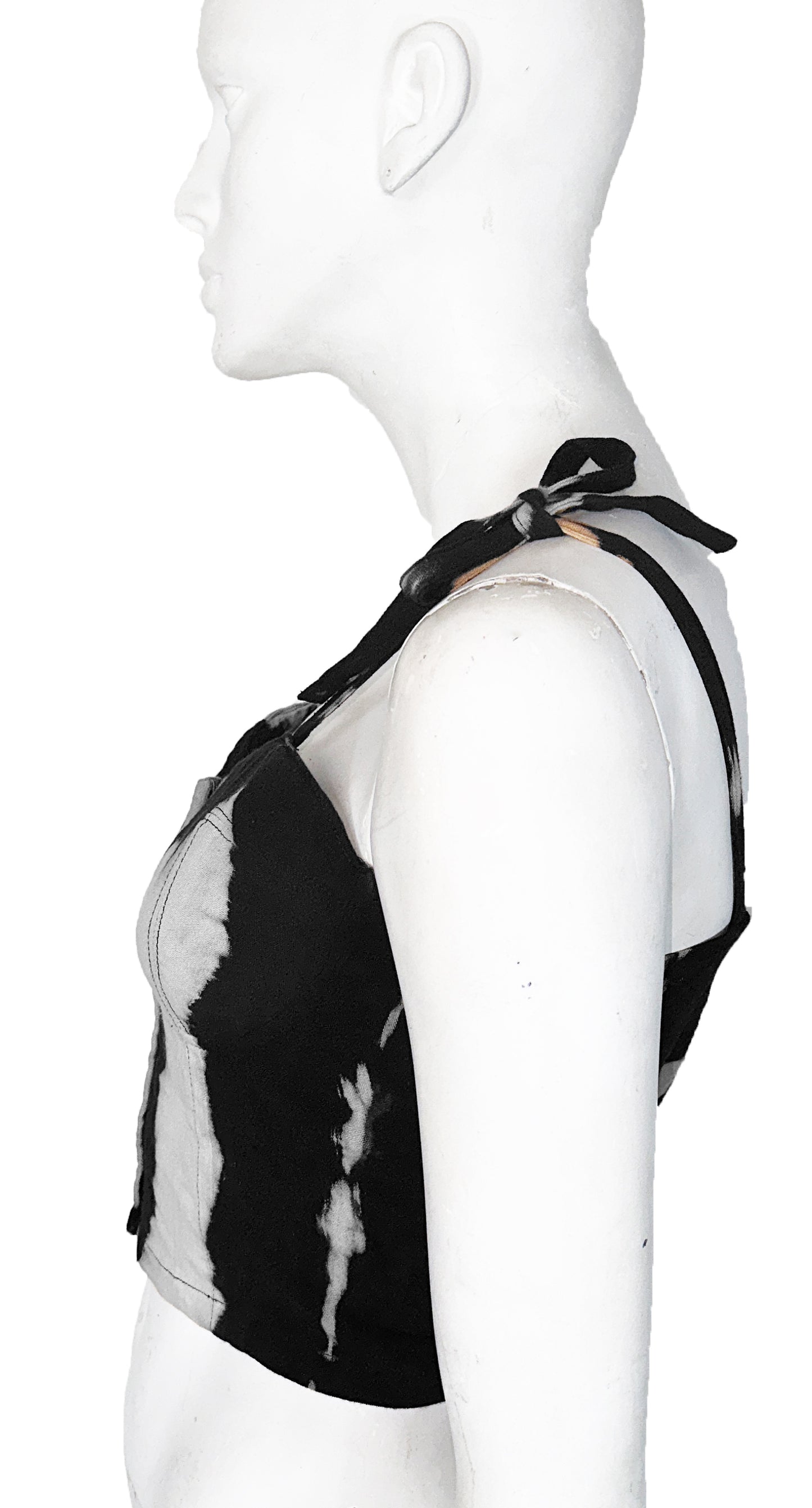Bustier Shibori Negro Blanco