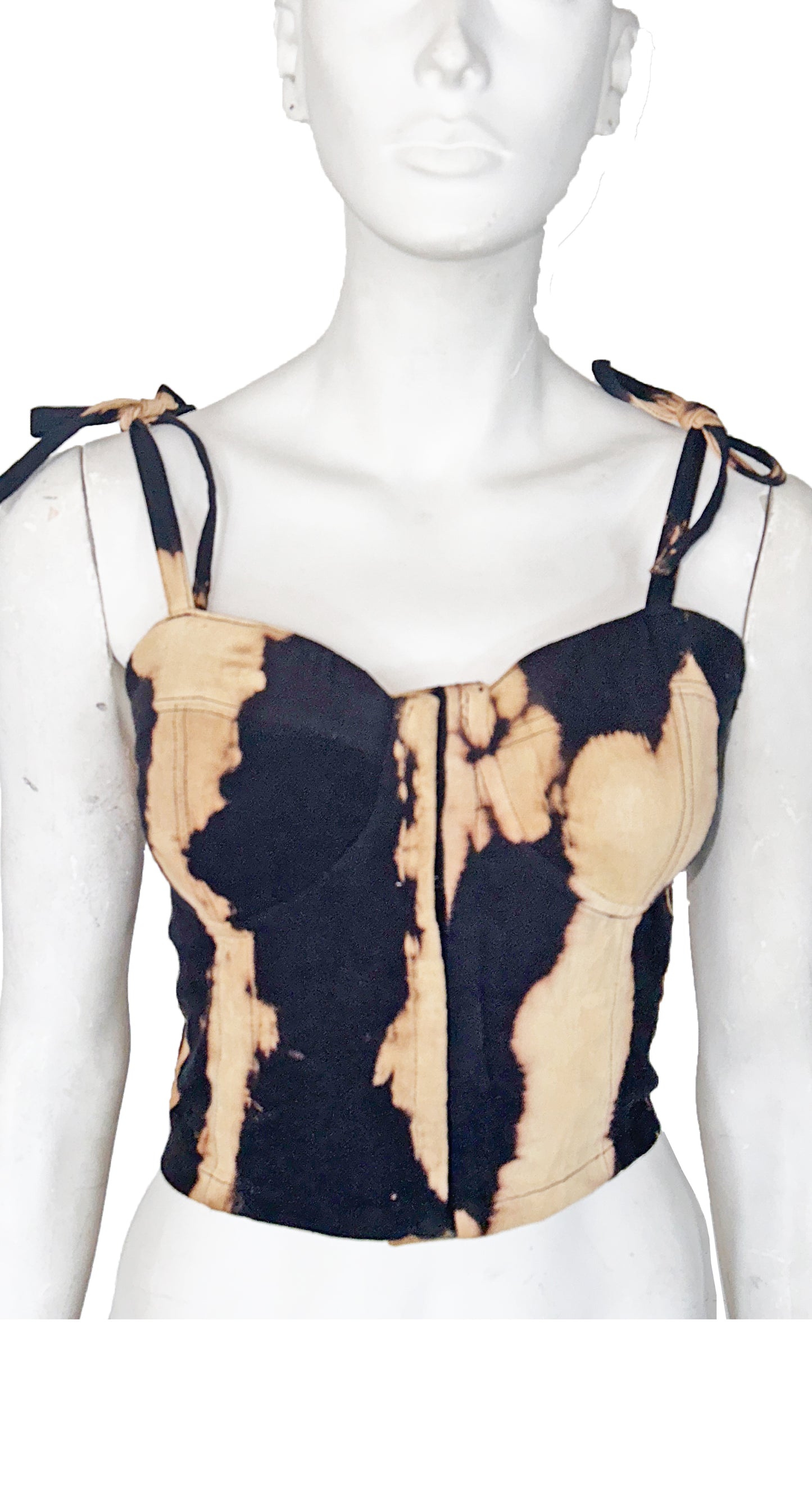 Bustier Shibori Negro Salmon