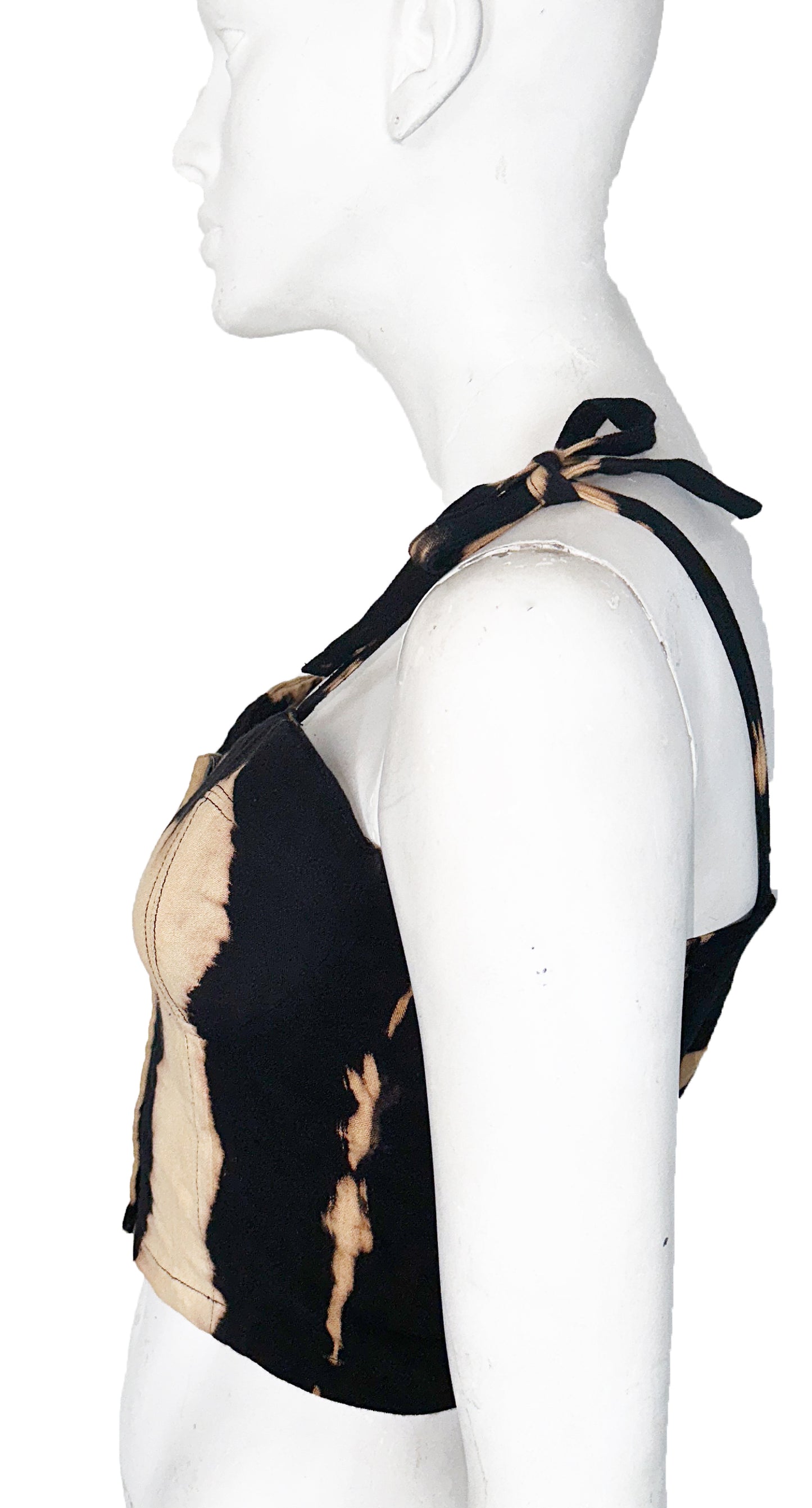 Bustier Shibori Negro Salmon