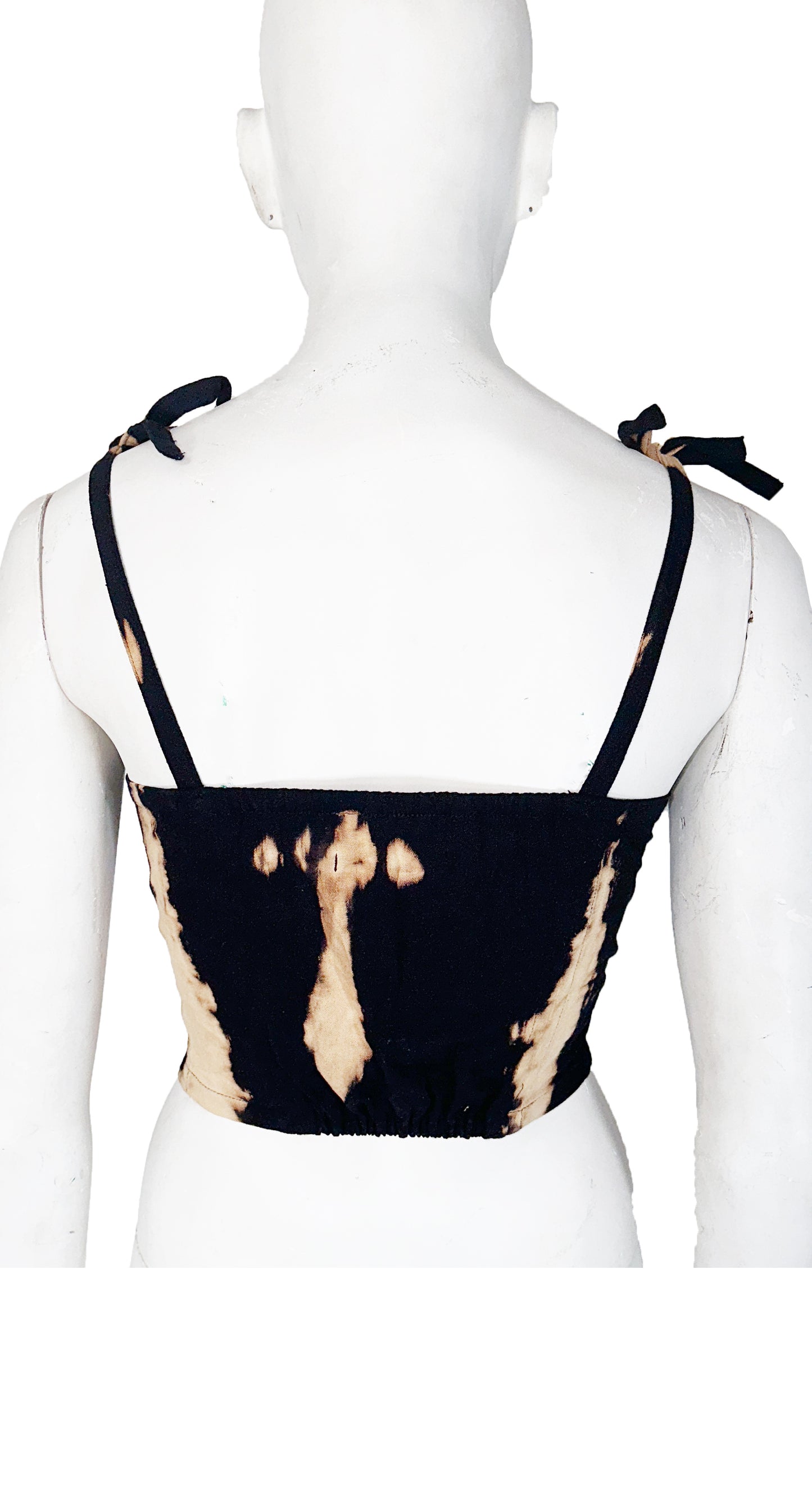 Bustier Shibori Negro Salmon