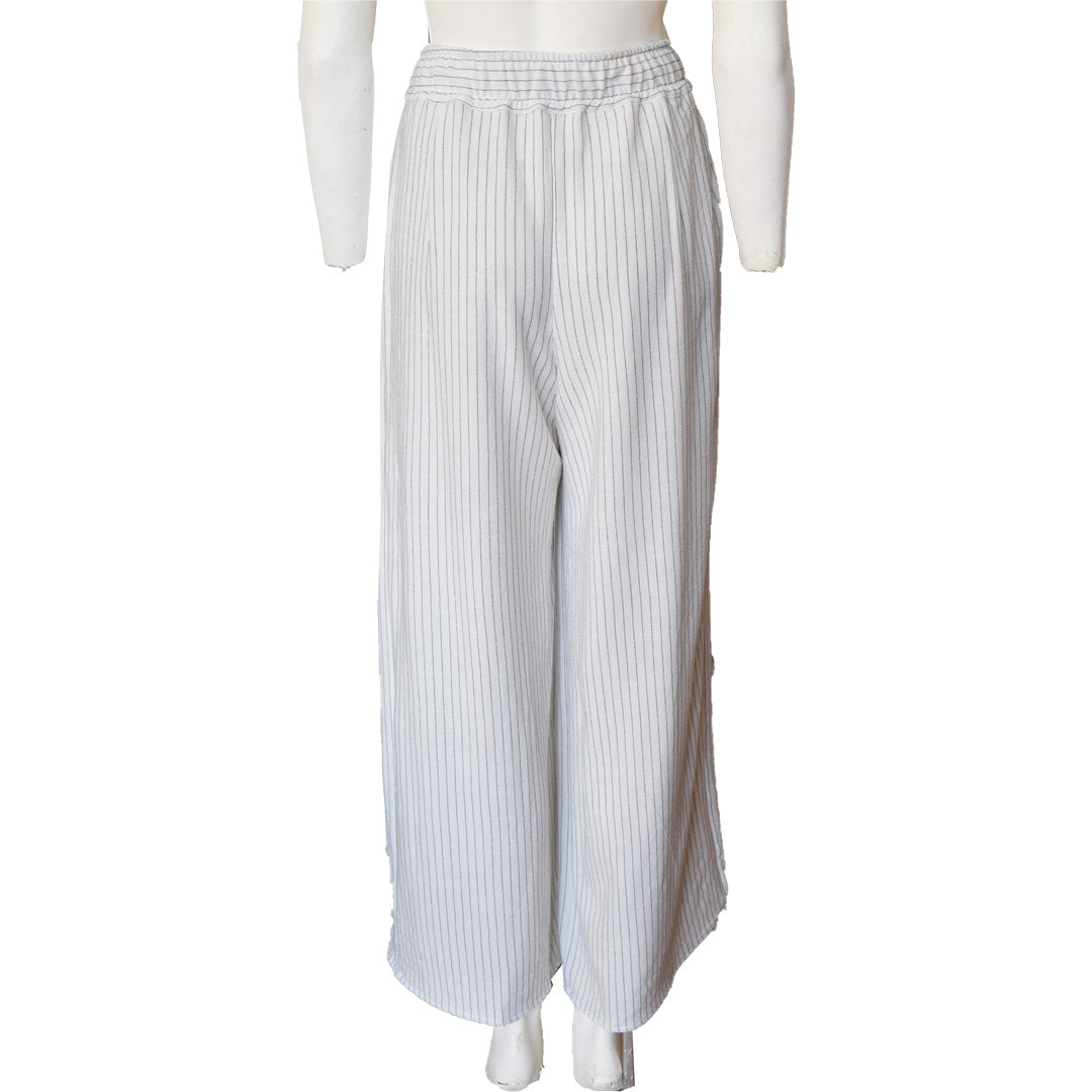 Pantalón Elisa Elástico Rayas Hueso