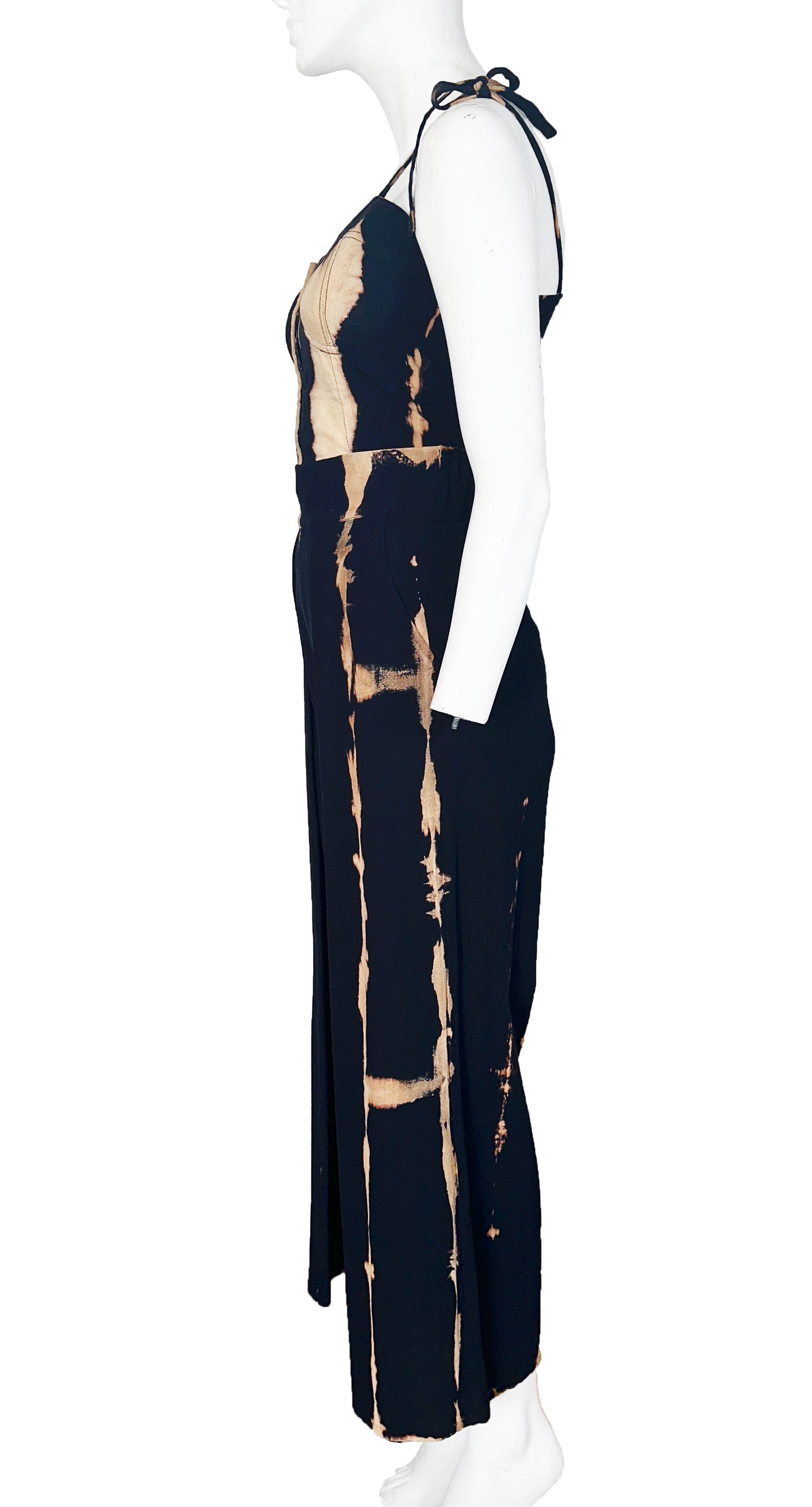 Bustier Shibori Negro Salmon