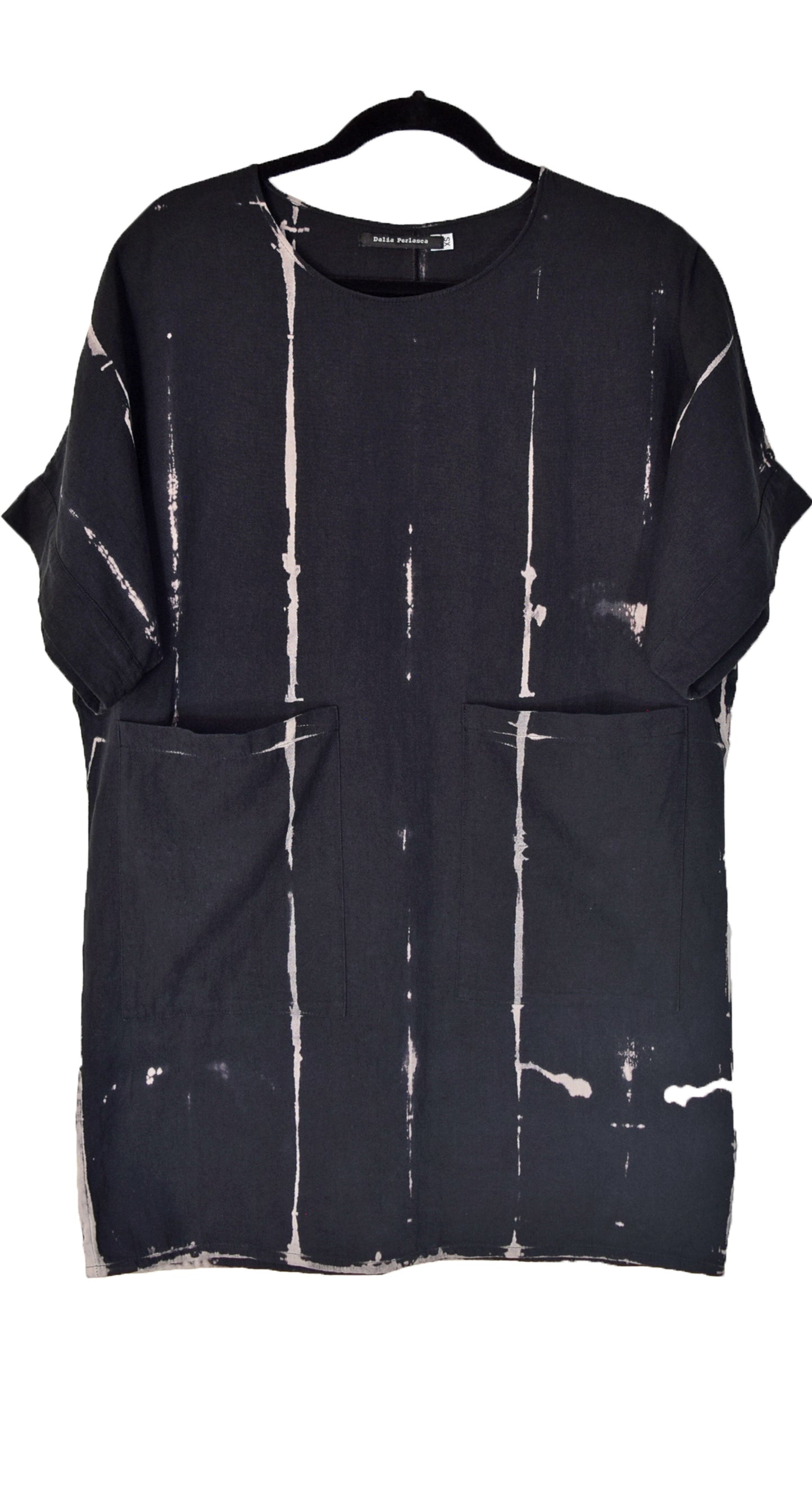 Blusón Amanda Shibori Negro Vertical
