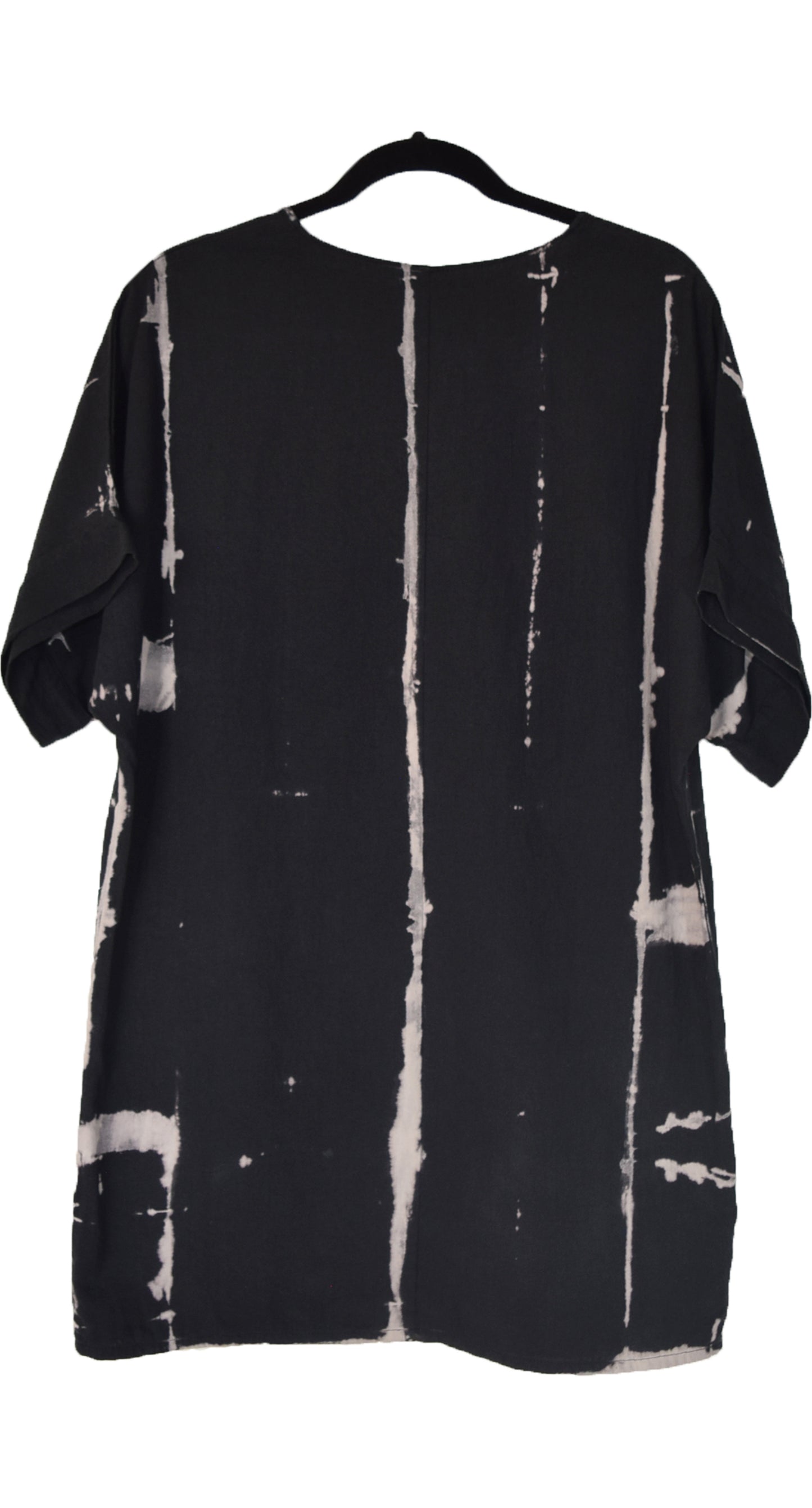 Blusón Amanda Shibori Negro Vertical