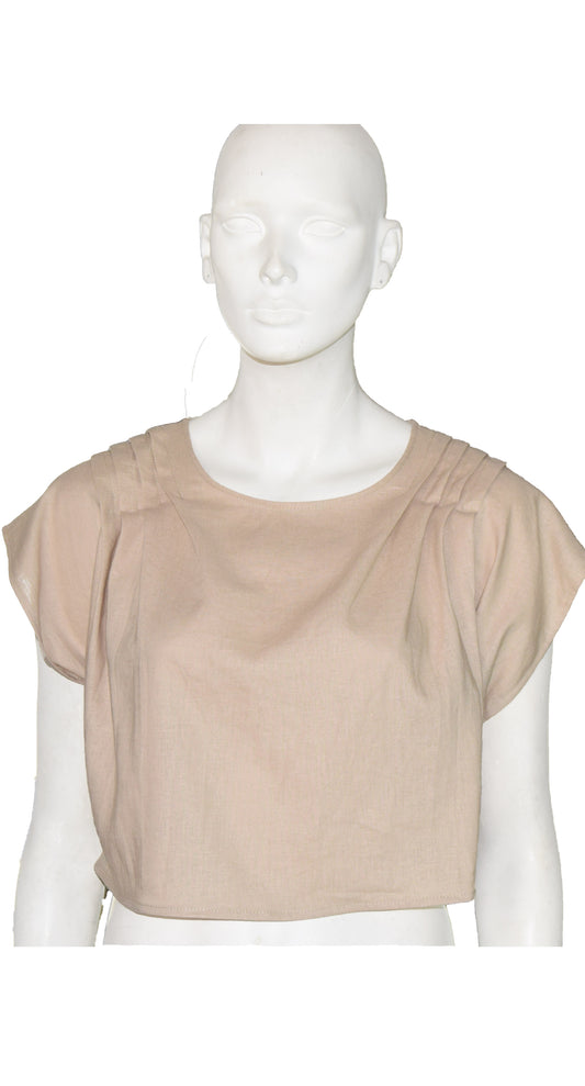Blusa Alforcina Crudo