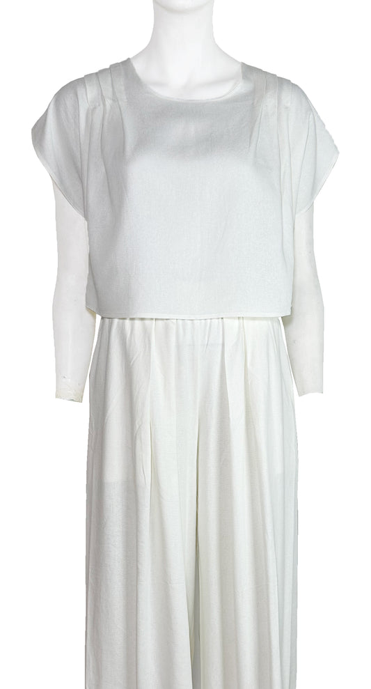 Blusa Alforcina Hueso