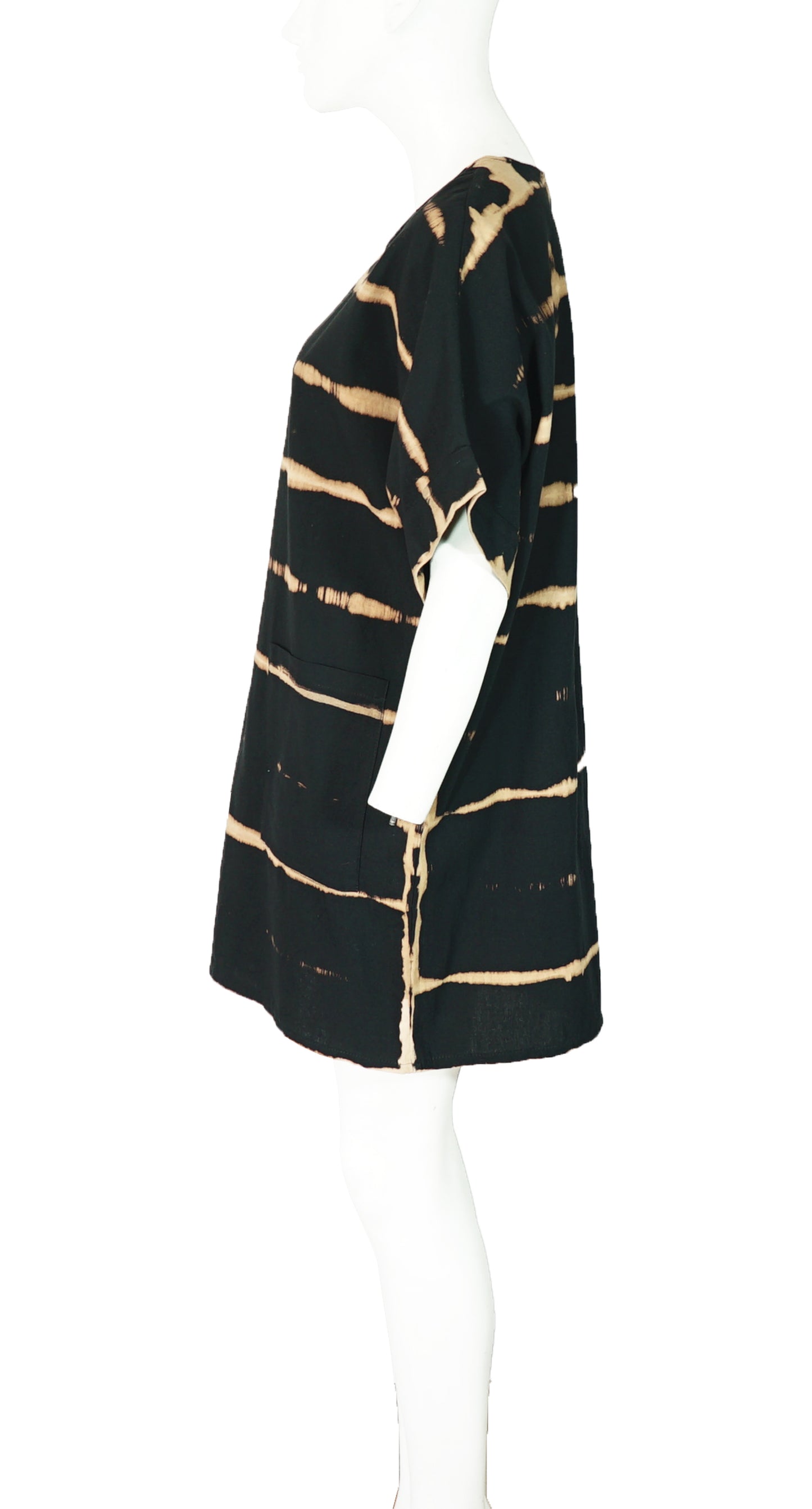 Amanda Black and Gold Shibori Tunic 