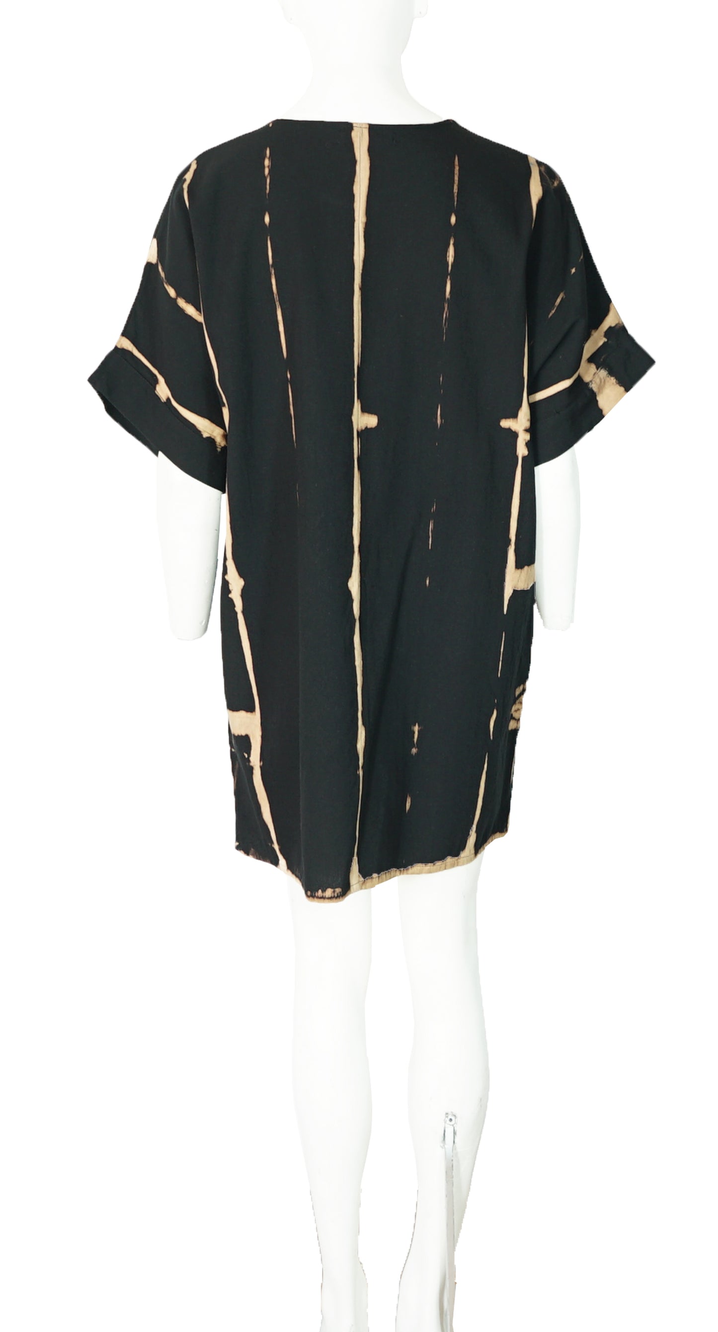 Amanda Black Shibori Tunic Top