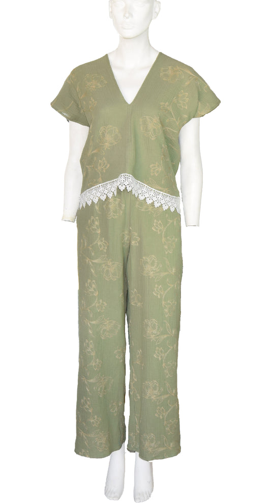 Pantalón  Flor Evalastico Verde