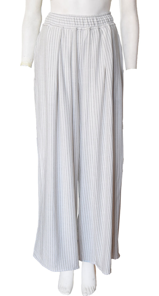 Pantalón Elisa Elástico  Rayas Hueso