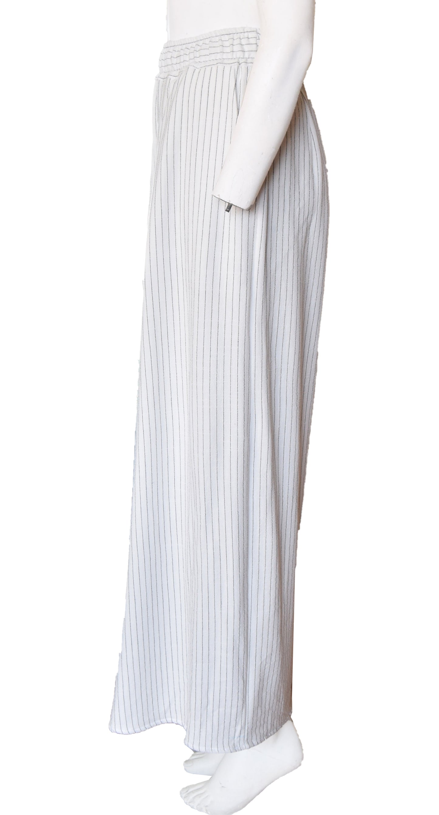 Pantalón Elisa Elástico  Rayas Hueso