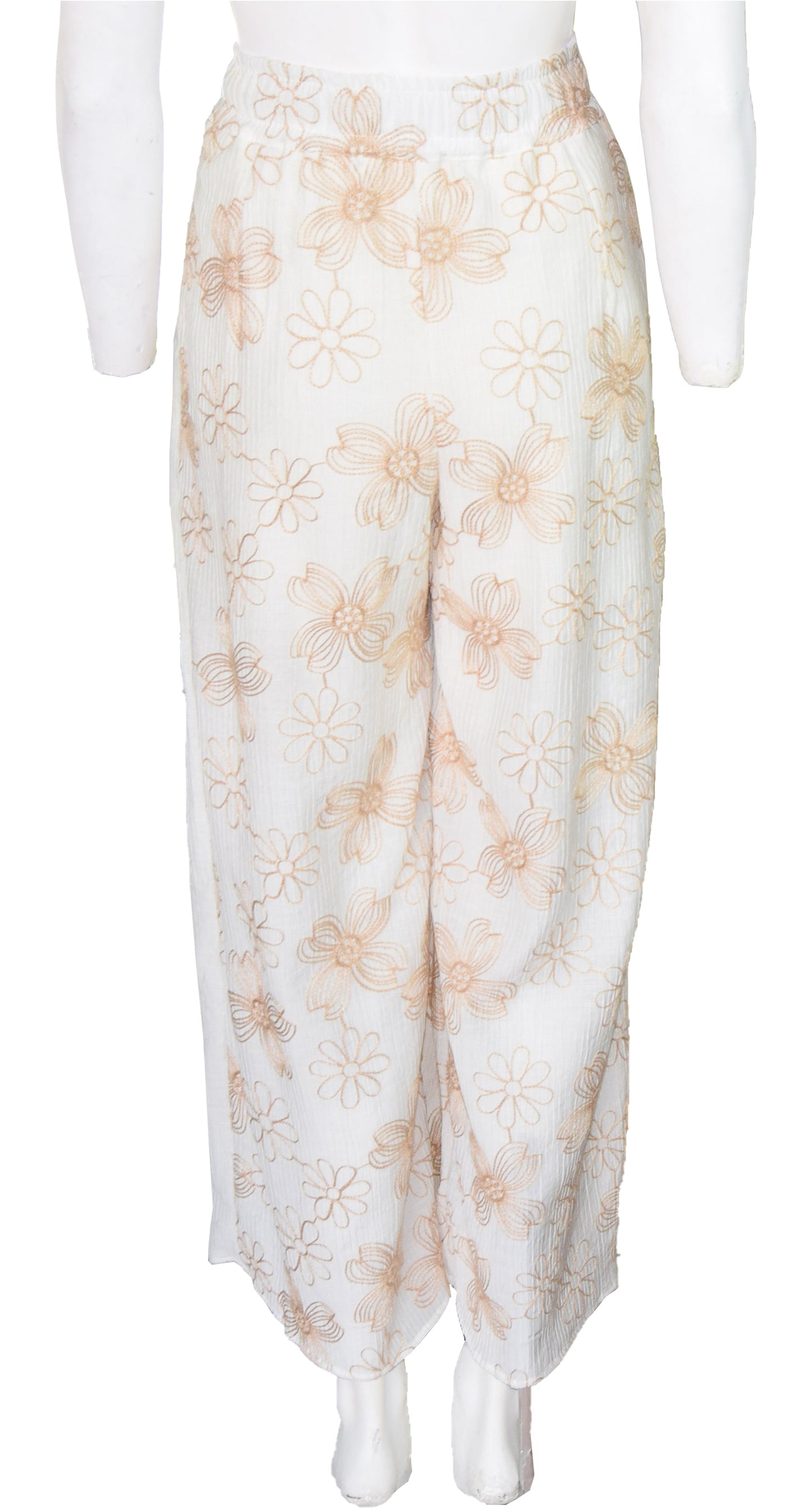 Pantalón Elisa Elástico Flor Beige