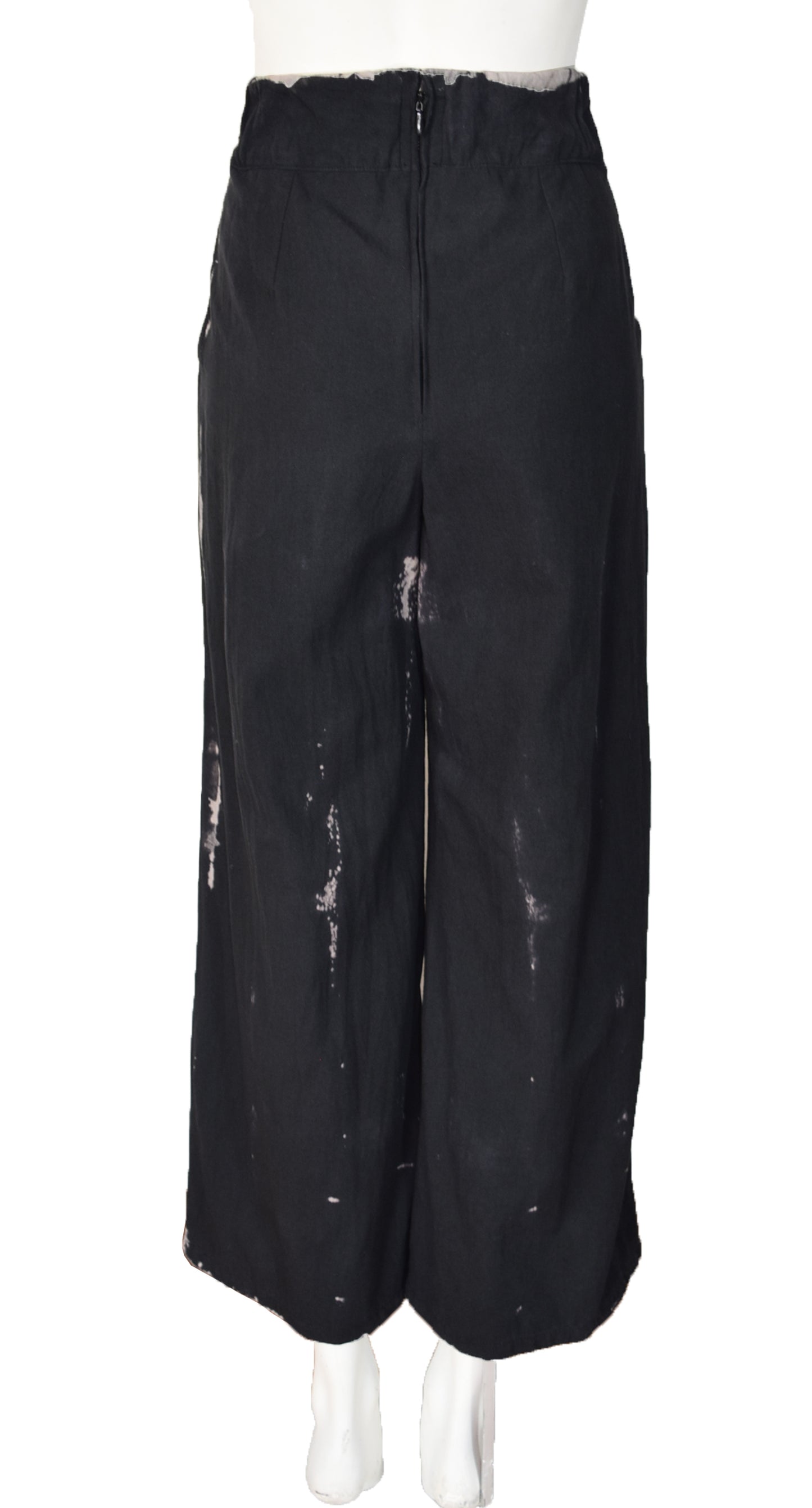 Pantalón Eva negro Shibori - Blanco
