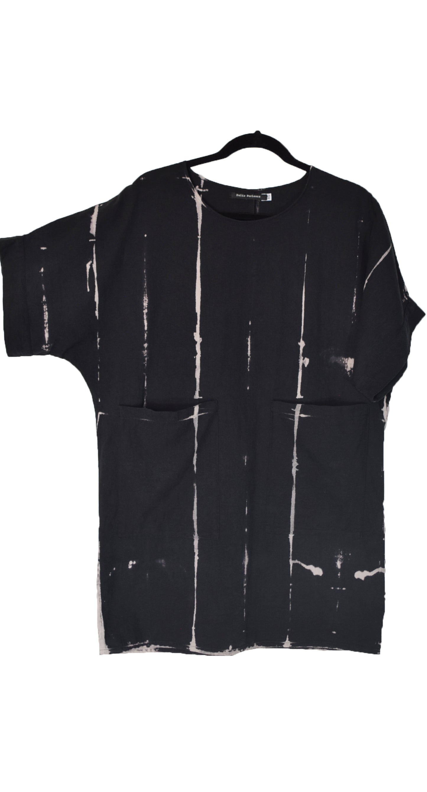 Amanda Black Shibori Tunic Top