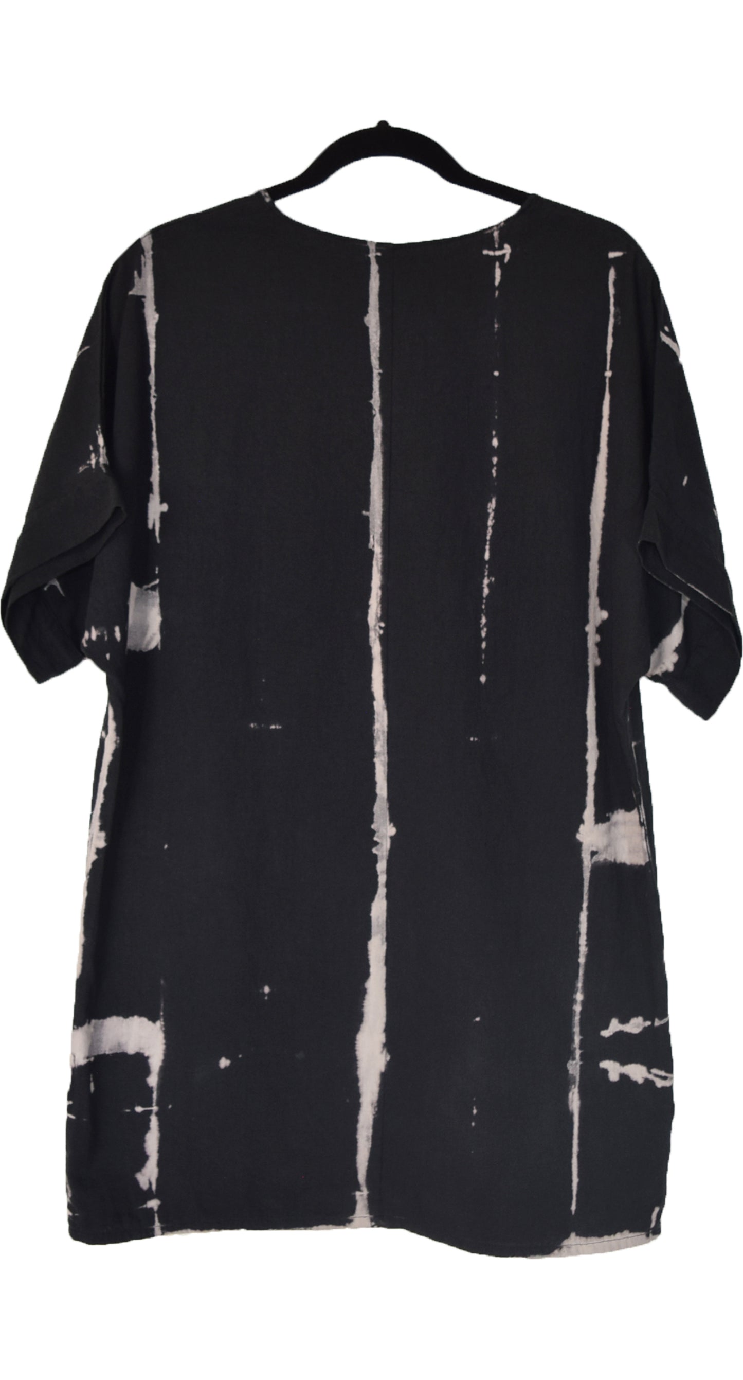 Amanda Black Shibori Tunic Top