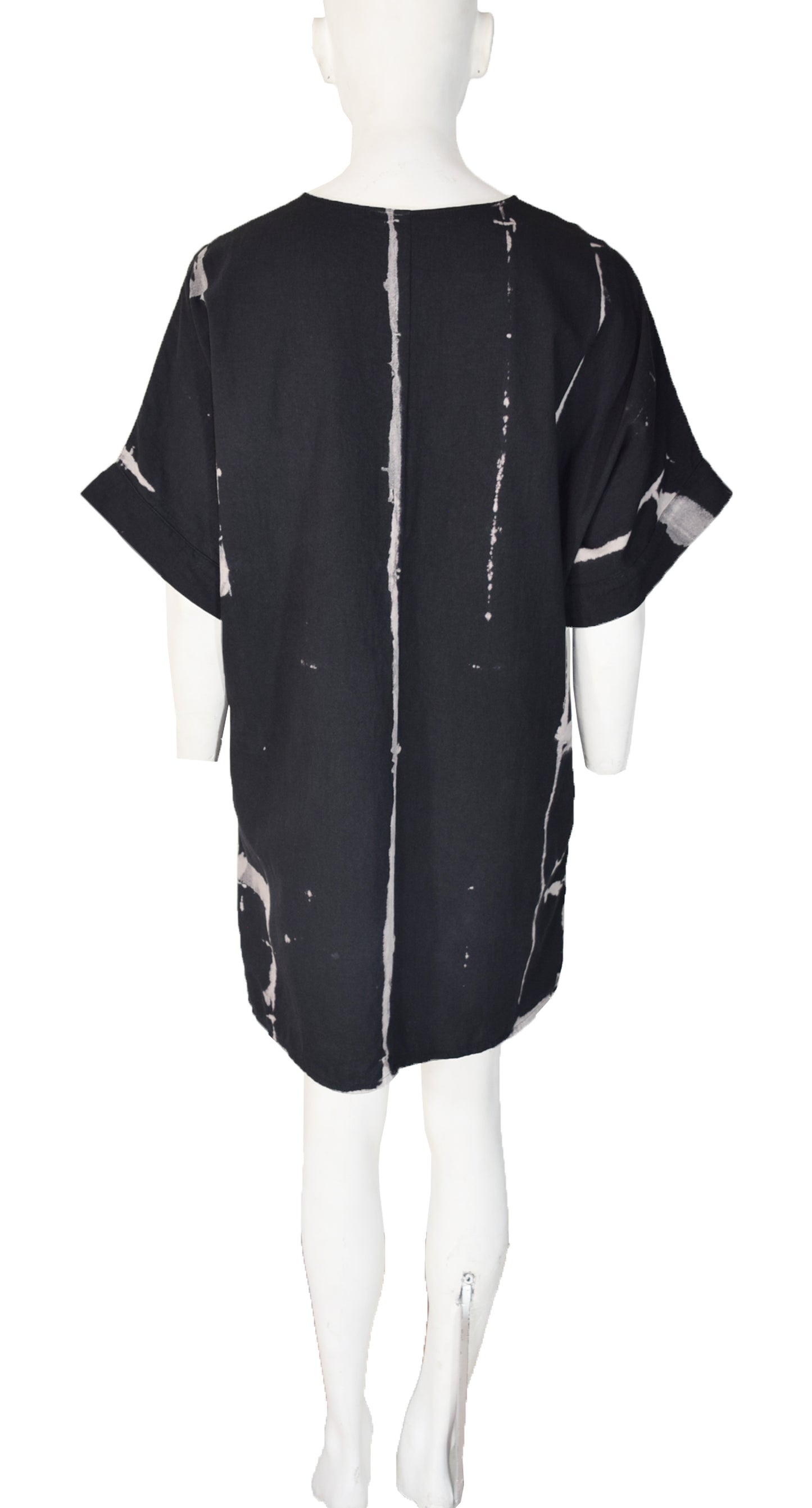 Amanda Black Shibori Tunic Top